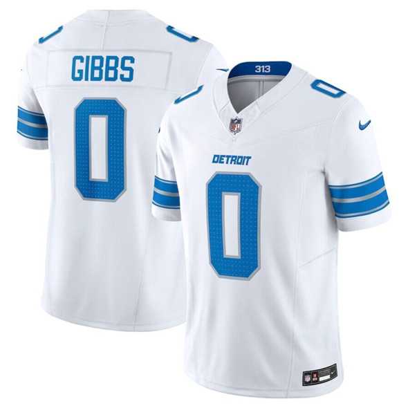 Men & Women & Youth Detroit Lions #0 Jahmyr Gibbs White 2025 F.U.S.E. Vapor Limited Stitched Jersey